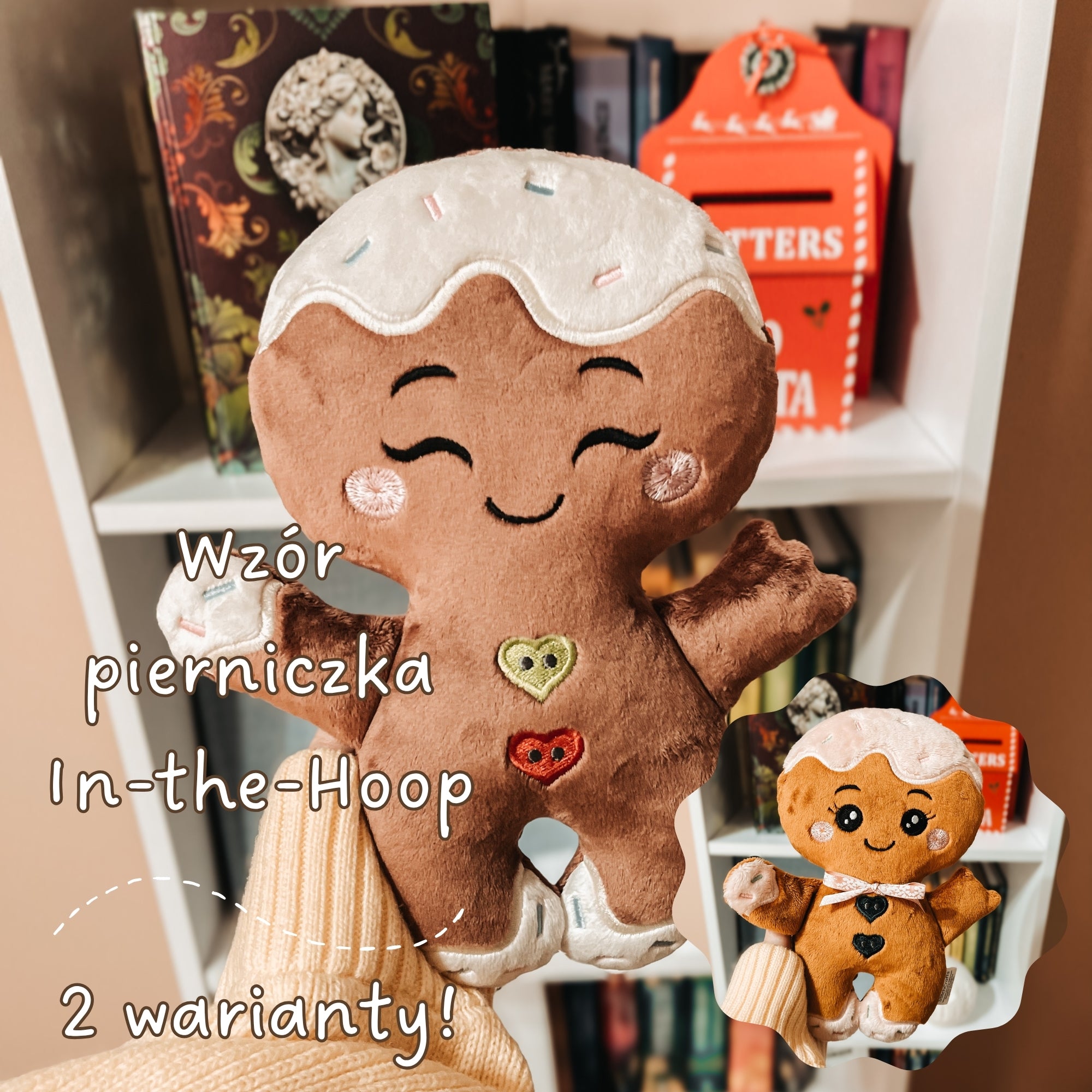 Pierniczek Ginger M – wzór do uszycia na hafciarce (2 warianty, 2 rozmiary)