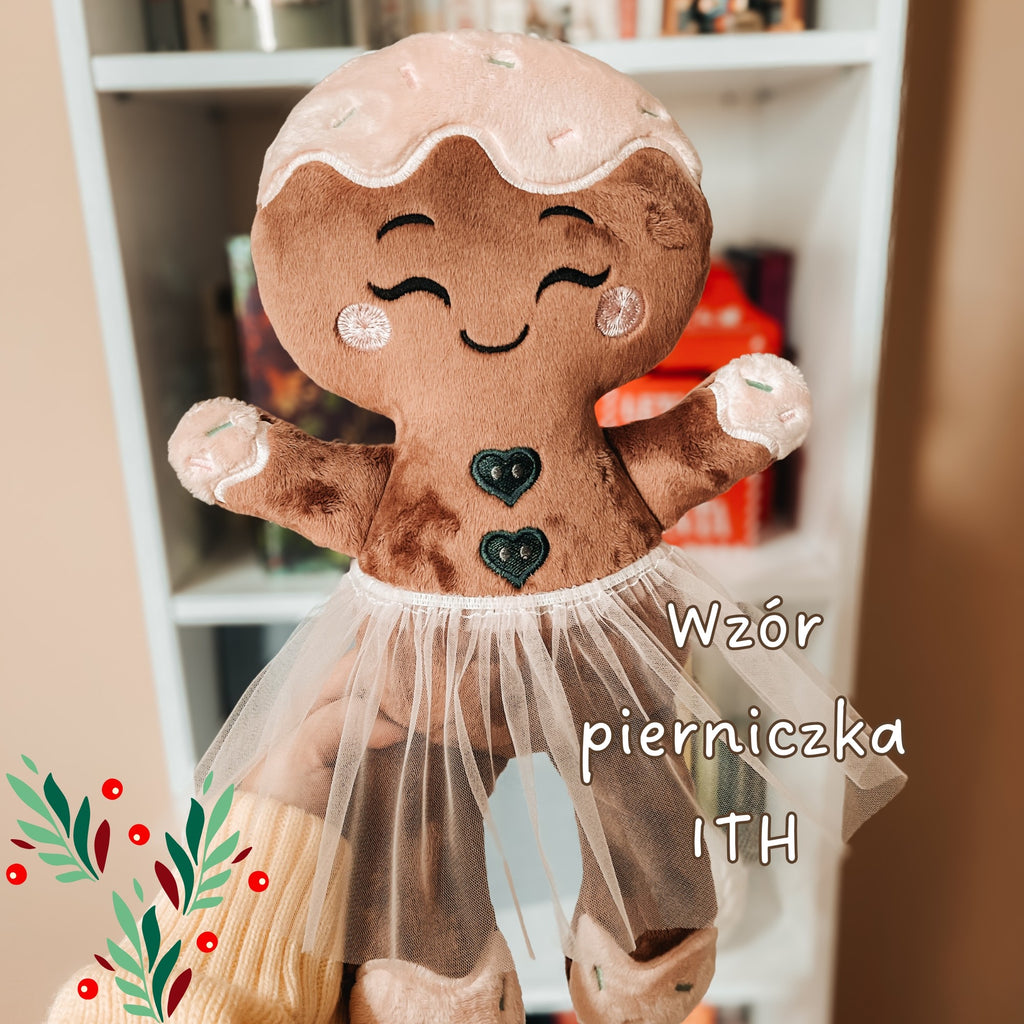 Pierniczek Ginger XL – wzór do uszycia na hafciarce (2 warianty, 3 rozmiary)