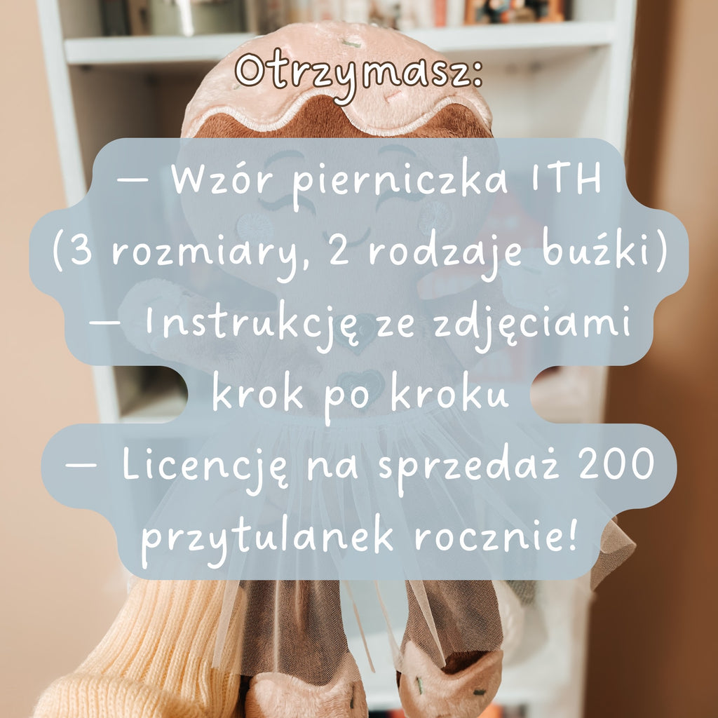 Pierniczek Ginger XL – wzór do uszycia na hafciarce (2 warianty, 3 rozmiary)