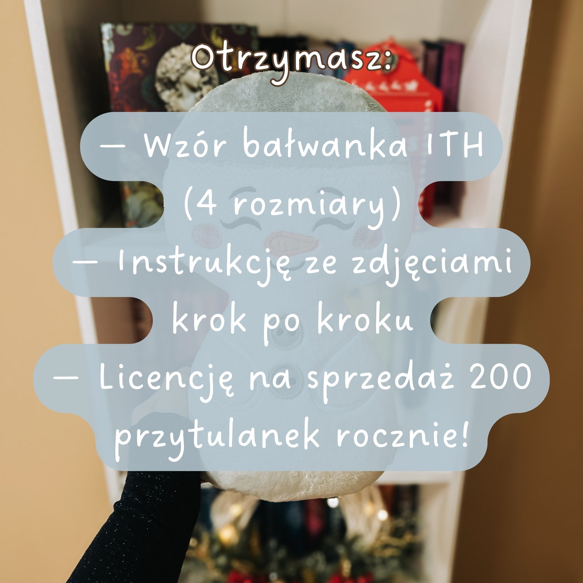 Bałwanek In-the-Hoop – 4 rozmiary + szczegółowa instrukcja PDF (projekt jednotamborkowy!)